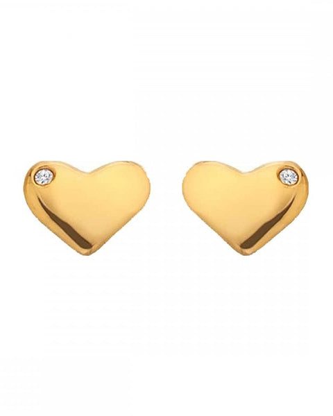 Hot Diamonds Desire Gold Plated Heart Stud Earrings DE781