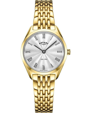 Rotary Ladies Ultra Slim Gold Plated Watch LB08013/01