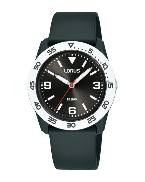 Lorus Black Silicone Unisex Watch RRX85HX9