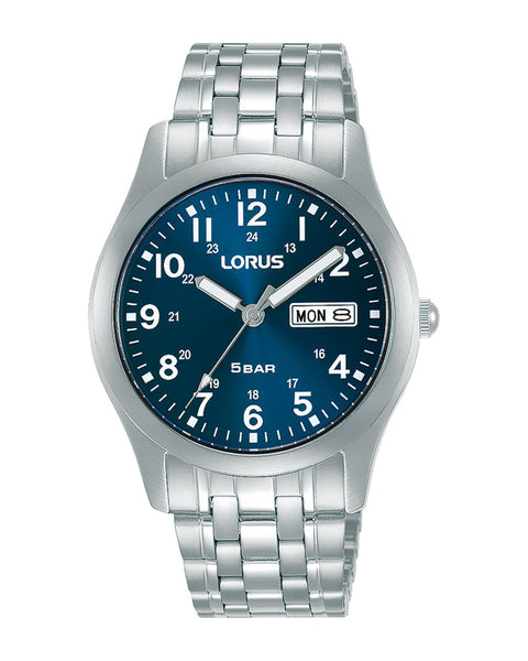 Lorus Stainless Steel Blue Gents Watch RXN77DX9