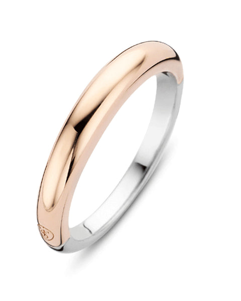 Ti Sento 18ct Rose Gold Plated Silver Plain Band Ring