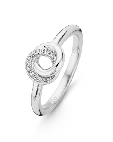 Ti Sento Double Halo Silver & Cubic Zirconia Ring