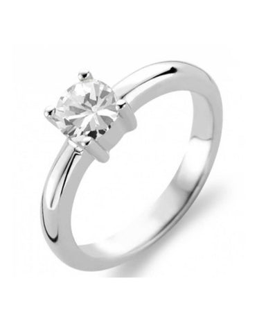 Ti Sento Small Stone Sterling Silver & Cubic Zirconia Ring
