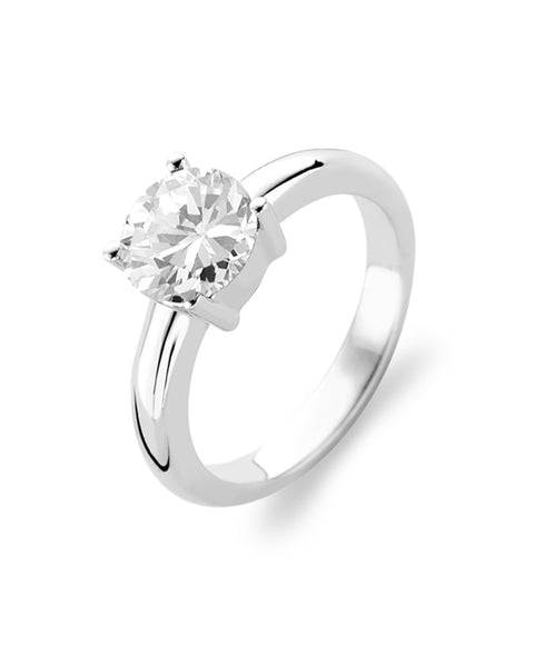 Ti Sento Large Stone Sterling Silver & Cubic Zirconia Ring