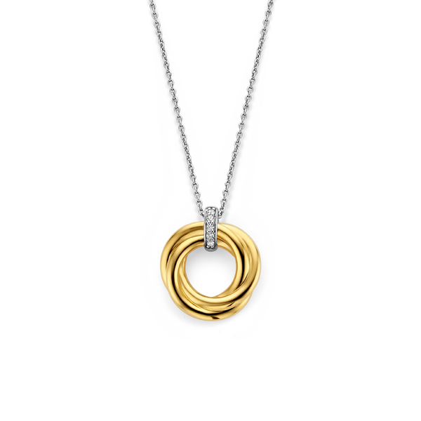 TI SENTO Twisted Gold Circle Pendant