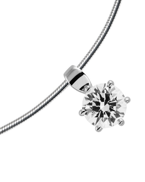Diamonfire Cubic Zirconia & Silver 6 Claw Pendant - 2.00ct - 65/0783/1/092