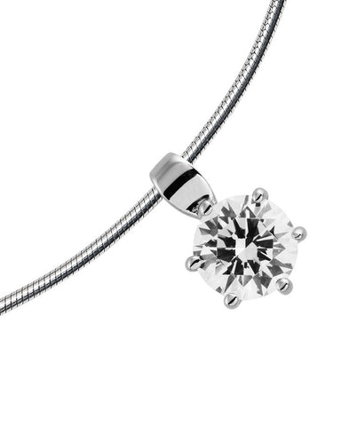 Diamonfire Cubic Zirconia & Silver 6 Claw Pendant - 2.00ct - 65/0783/1/092