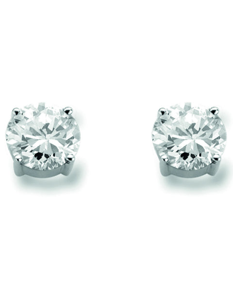 Ti Sento Silver Stud Earrings with White Zirconia 7319ZI