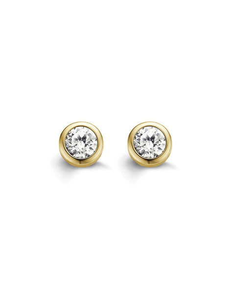 Ti Sento 18ct Gold Plated Silver & Zirconia Stud Earrings