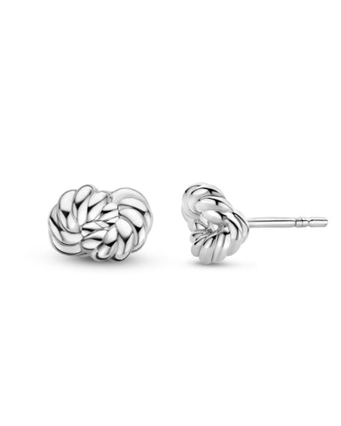 Ti Sento Sterling Silver Braided Knot Stud Earrings 7896ST