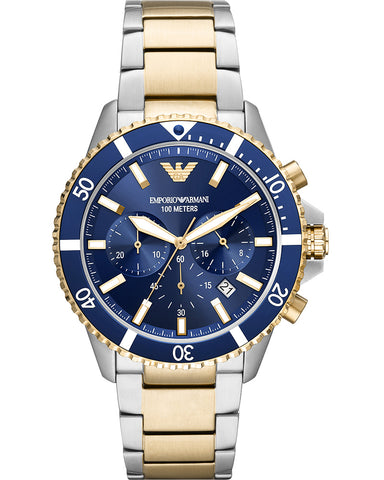 Emporio Armani Renato Chronograph Black Dial Gents Bracelet Watch AR11208