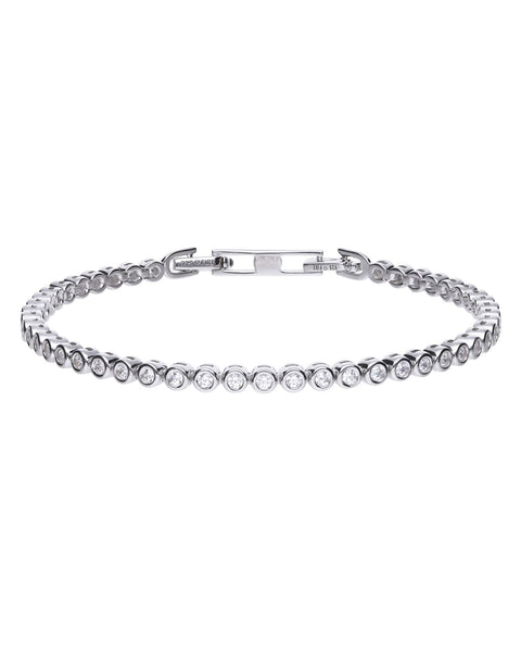 Diamonfire Silver Small Rubover Set Cubic Zirconia Tennis Bracelet