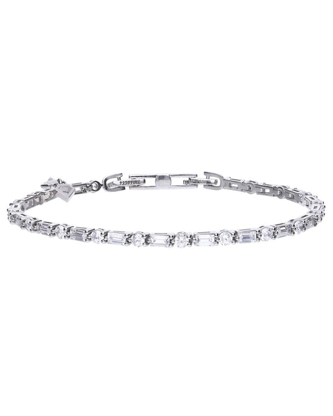 Diamonfire Round & Baguette CZ Full Tennis Bracelet
