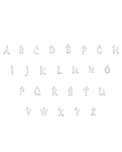 Solid Silver Initial Pendants & Trace Chain