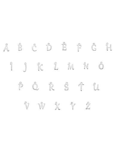 Solid Silver Initial Pendants & Trace Chain