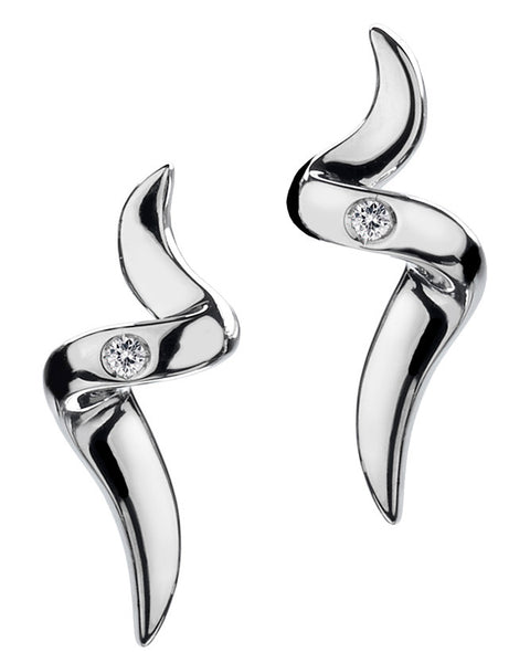 Hot Diamonds Go with the Flow Spiral Earrings