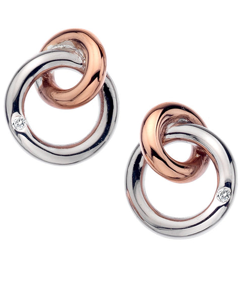 Hot Diamonds Eternity Rose Gold Plate Interlocking Earrings