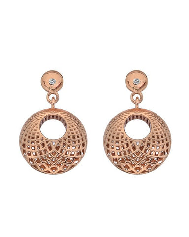 Hot Diamonds Rose Plated Silver Quest Filigree Circle Earrings DE658