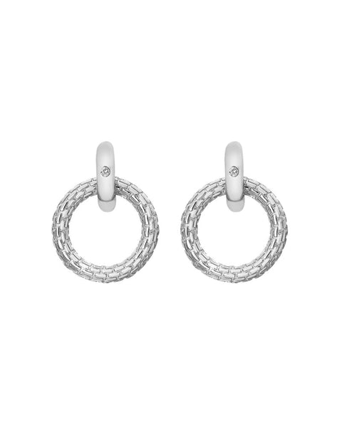 Hot Diamonds Woven Silver Drop Earrings DE691