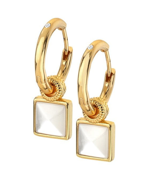 Hot Diamonds X Jac Jossa Calm Mother of Pearl Square Earrings DE714