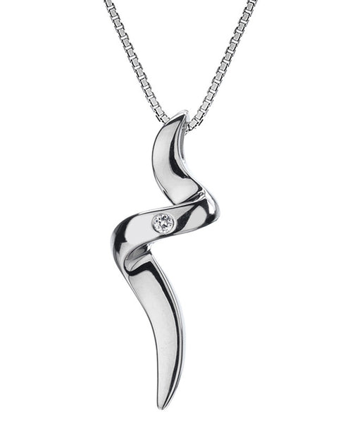 Hot Diamonds Go with the Flow Spiral Pendant