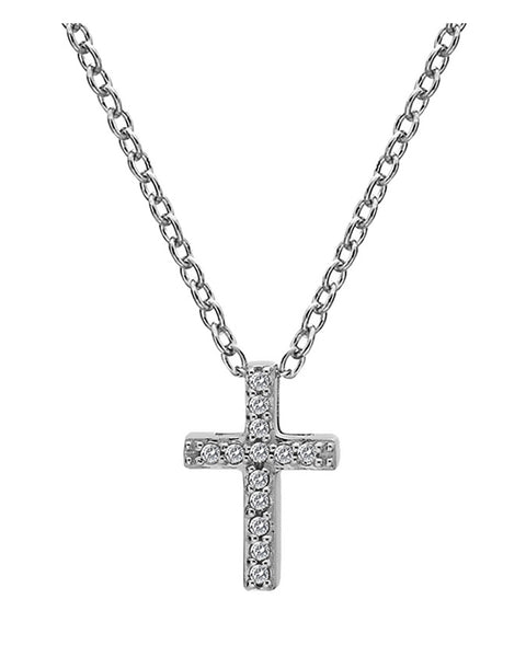 Hot Diamonds Bliss Cross Silver & White Topaz Pendant