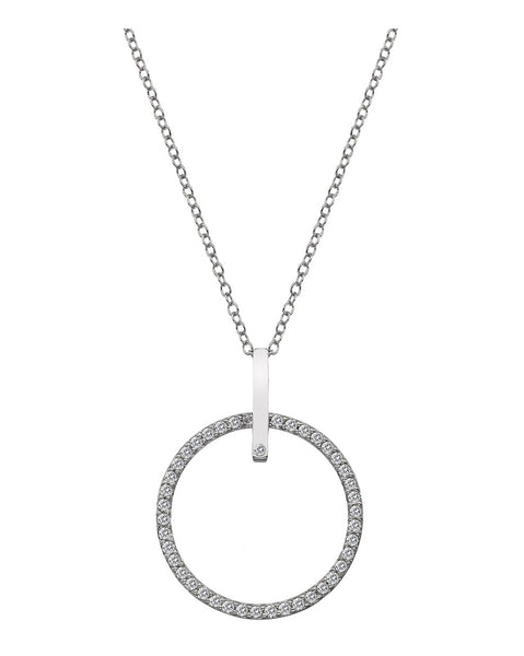 Hot Diamonds Silver & White Topaz Constant Circle Pendant