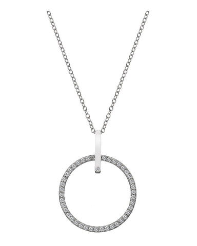 Hot Diamonds Silver & White Topaz Constant Circle Pendant