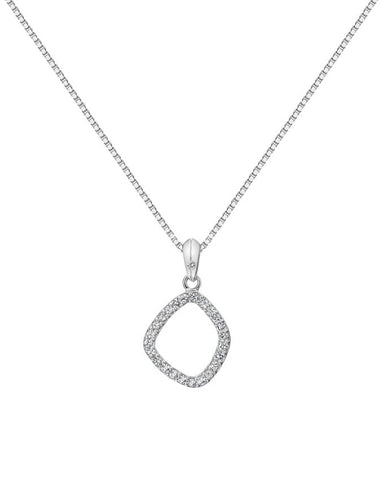 Hot Diamonds Silver Behold White Topaz Statement Pendant DP829