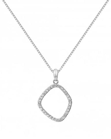 Hot Diamonds Large Silver Behold White Topaz Statement Pendant DP830