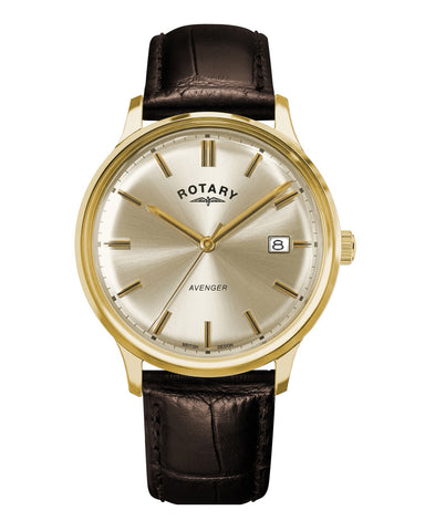 Rotary Gents Avenger Gold Plated Champagne Dial Watch 