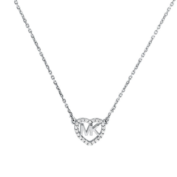Michael Kors Sterling Silver Heart Halo Logo Necklace MKC1244AN040