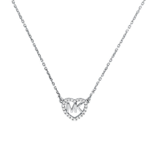 Michael Kors Sterling Silver Heart Halo Logo Necklace MKC1244AN040