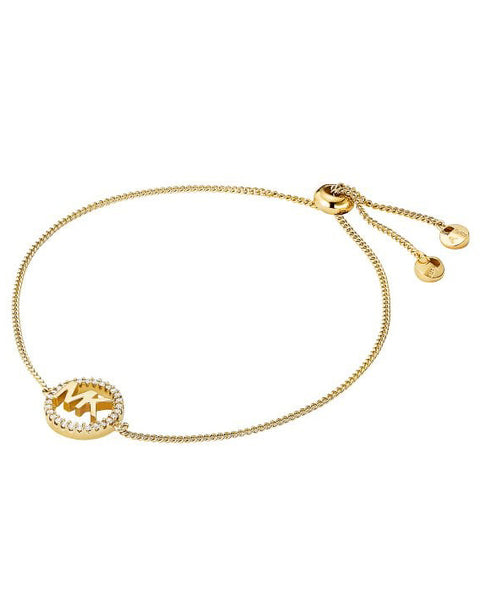 Michael Kors Gold Plated Sterling Silver Logo Slider Bracelet MKC1246AN710