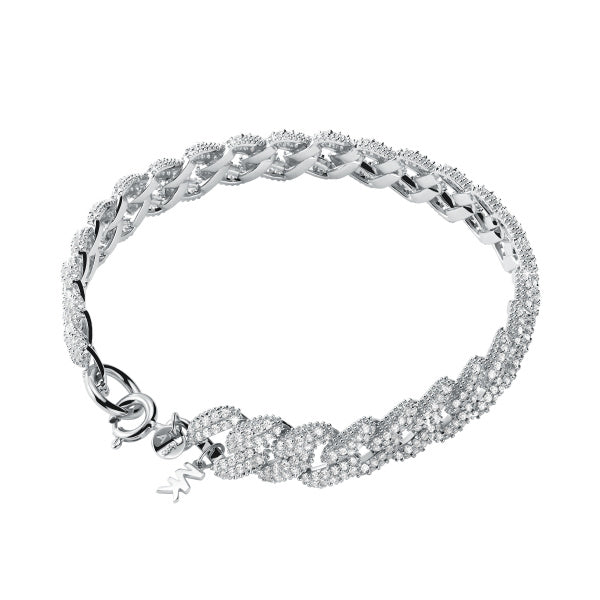 Michael Kors Sterling Silver Cubic Zirconia Link Bracelet MKC1427AN040