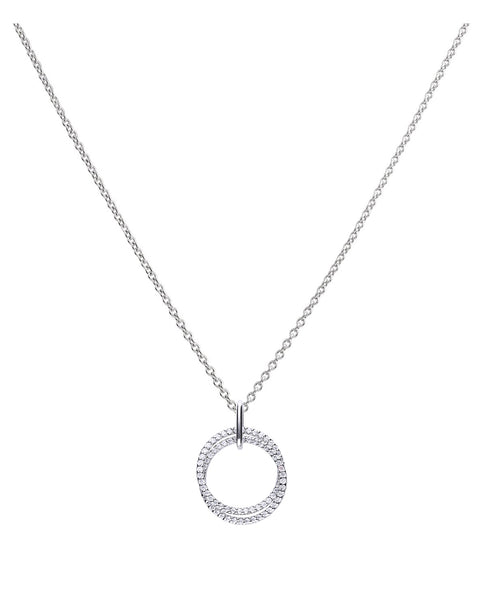 Diamonfire Silver & Cubic Zirconia Entwined Circles Pendant