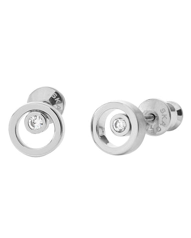 Skagen Elin Crystal Circle Stainless Steel Stud Earrings