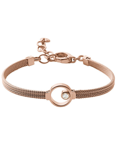 Skagen Elin Crystal Circle Rose Gold Plated Bracelet