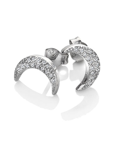 Hot Diamonds Bliss Crescent Silver & White Topaz Earrings