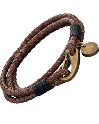 Fred Bennett Wrap-Around Woven Leather Bracelet B5273