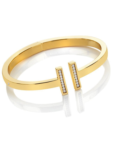 Hot Diamonds X TG T-Bar Gold Plated Bangle DC203