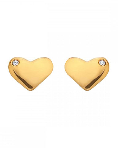 Hot Diamonds Desire Gold Plated Heart Stud Earrings DE781
