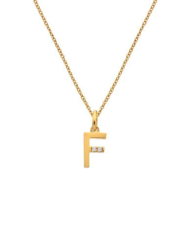 Hot Diamonds X Jac Jossa Gold Plated 'F' Pendant DP944