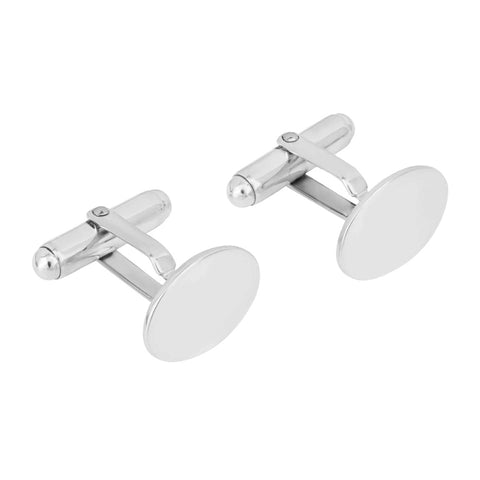 Fred Bennett Beginnings Sterling Silver Plain Oval Cufflinks