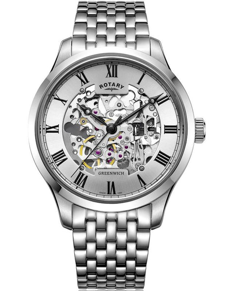 Rotary Gents Automatic Stainless Steel Skeleton Watch GB02940/06