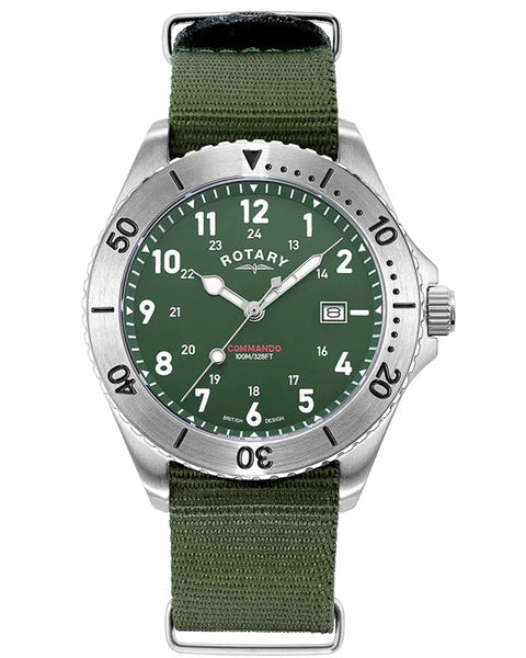 Rotary Green Commando RW 1895 Gents Watch GS05475/56