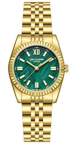 Lee Cooper Gold-tone and Green dial Women's Watch LC08303.170