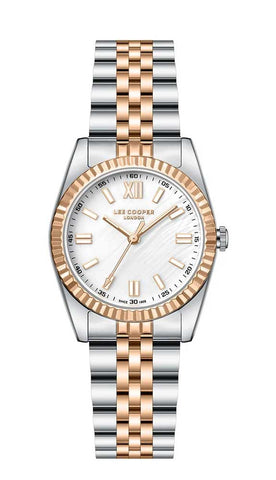 Lee Cooper two-tone silver and rose Women's Bracelet Watch LC08303.520