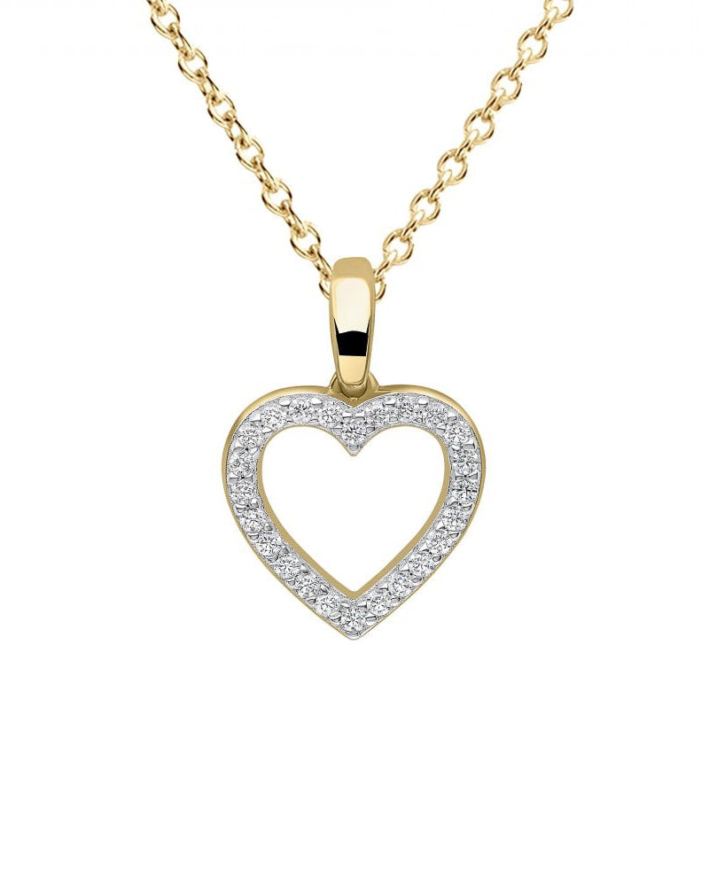 Diamonfire Gold Plated Cubic Zirconia Heart Necklace P5391