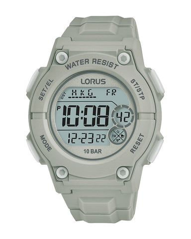 Lorus Large Grey Silicone Digital Watch R2335PX9